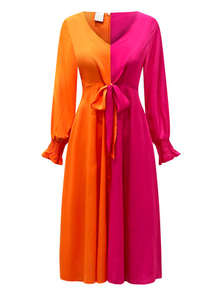 Pink & Orange "Calypso" Midi Dress