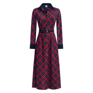 "Marion" Plaid Classic A-LIne Midi Dress