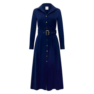 The "Kate" Shirt Dress Navy, Long Sleeves