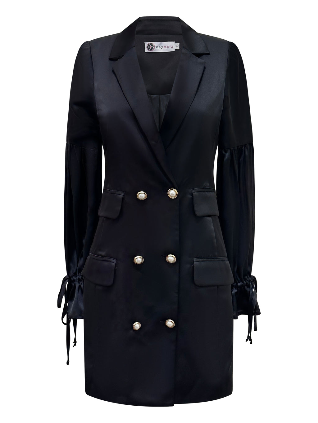Satin Coat Dress in Black – Why Mary