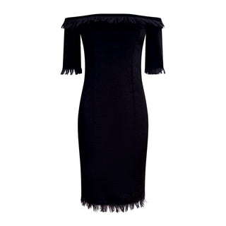 Why Mary "Raise the Bar" Boat Neck Velvet Black Dress