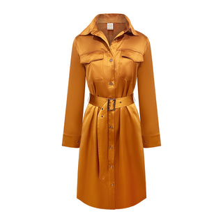 Why Mary "Jackie" Trench Coat Dress Rusty Orange