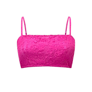 Hot Pink Lace Crop Top - Romancing Resort Top