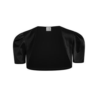 “Victoria” Black Satin Bolero Jacket