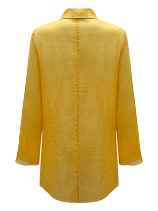 "Soleil" Tuscan Sun Yellow Linen Shirt