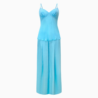 Aqua Blue Low Rise Culotte Pants - Desire
