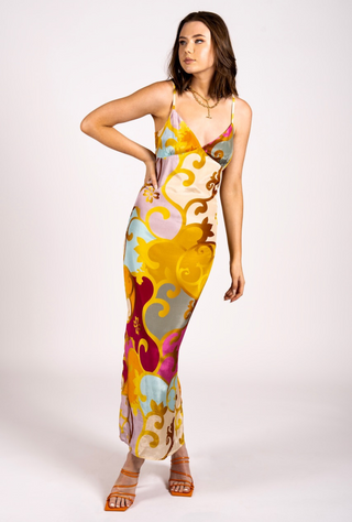 Why Mary "Glamour" Bias Silky Maxi Dress