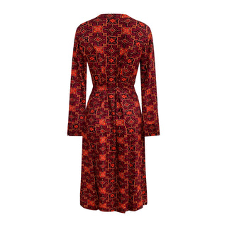 Why Mary "Moroccan Sunset" Orange Print Wrap Dress