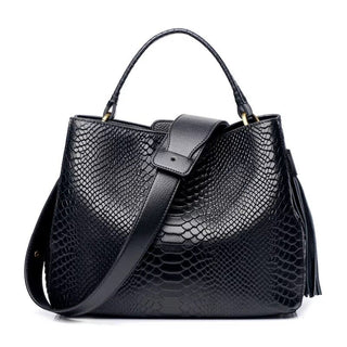 Black Leather Handbag "Marlena"