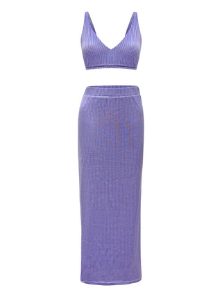 "Lilac Love" Crop Top & Maxi Pencil Skirt Set