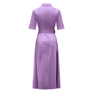 Lilac Shirt Dress A-Line Midi - Kate