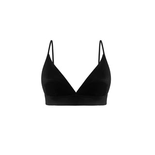 "Luna" Metallic Bralette Top in Black
