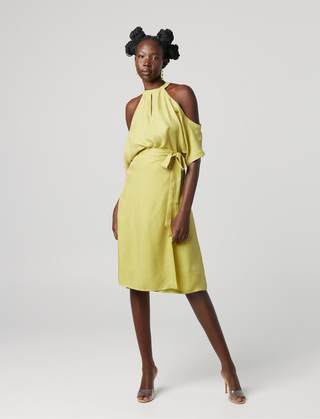Why Mary Citrus Crush Cut-Out Blouse
