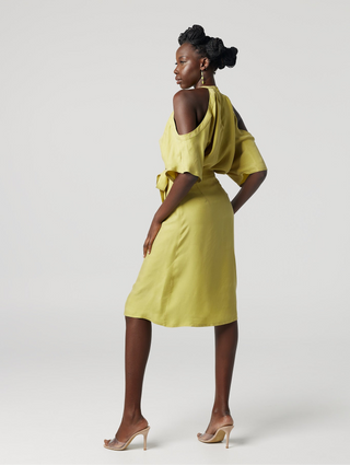 Why Mary Citrus Crush Cut-Out Blouse