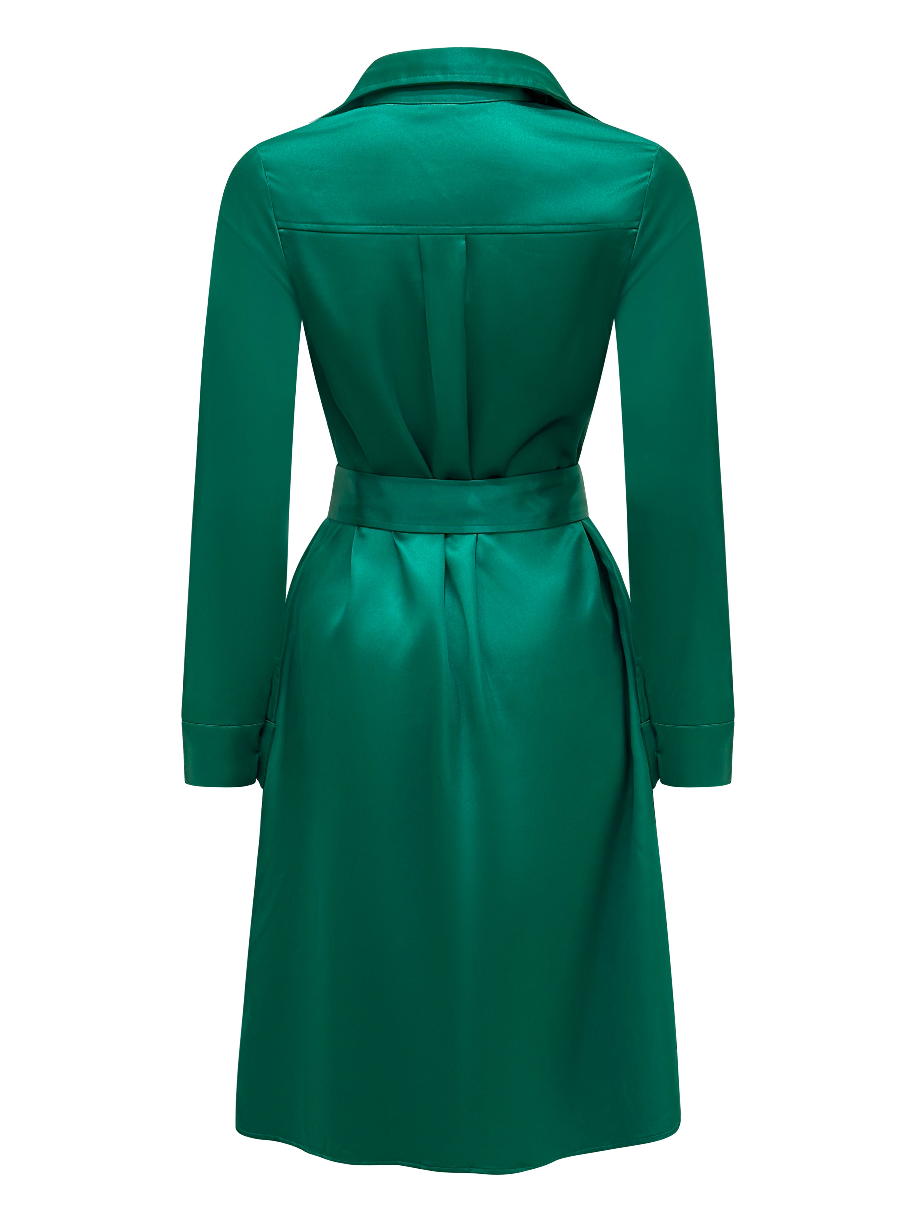 Why Mary "Jackie" Trench Coat Dress Emerald Green Why Mary "Jackie" Trench Coat Dress Emerald Green