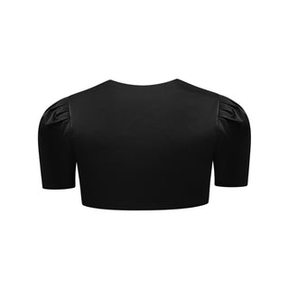“Victoria” Black Satin Bolero Jacket