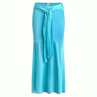 Amorous Aqua Blue Boho Maxi Skirt