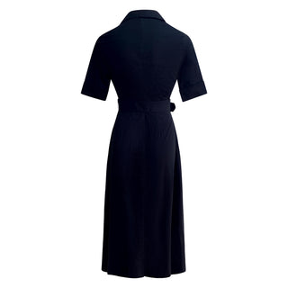 The "Kate" Midi Shirt Dress in Black