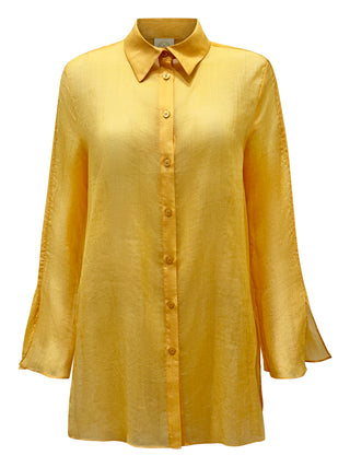 "Soleil" Tuscan Sun Yellow Linen Shirt
