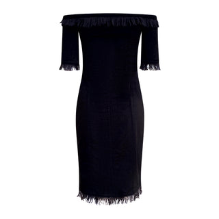 Why Mary "Raise the Bar" Boat Neck Velvet Black Dress
