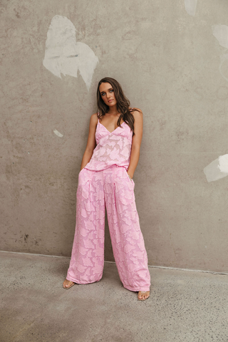 Pink Culotte Palazzo Pants - "Phoebe"