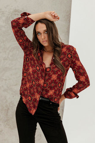 Why Mary "Marrakesh" Long Sleeve Shirt Blouse
