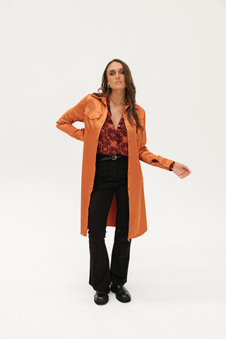 Why Mary "Jackie" Trench Coat Dress Rusty Orange