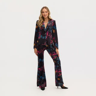 “Florencia” High Waisted Floral Print Flared Pants