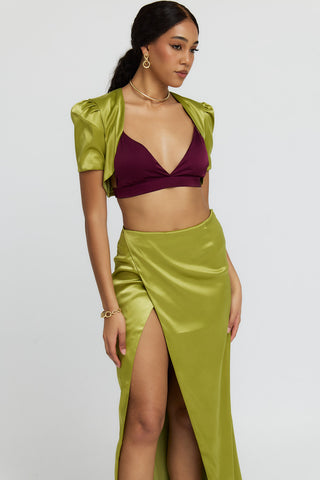 Bella Burgundy Satin Bralette