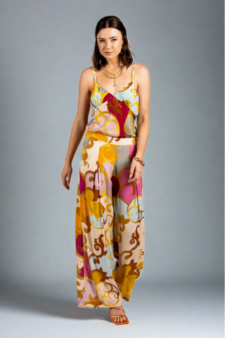 Why Mary Printed Cami Top and Culotte Pants set