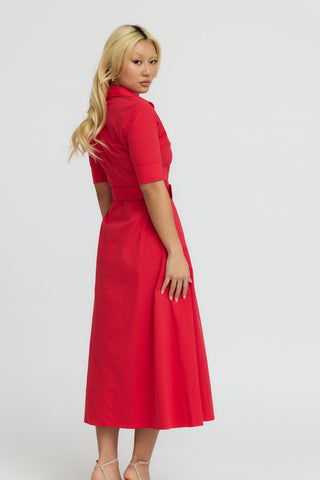 The "Kate" Shirt Dress in Red