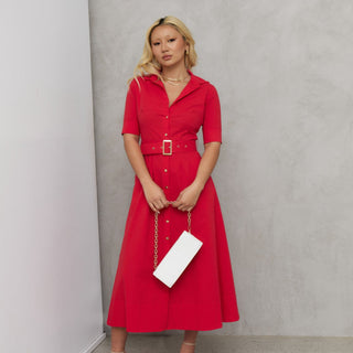 The "Kate" Shirt Dress in Red