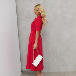 The "Kate" Shirt Dress in Red
