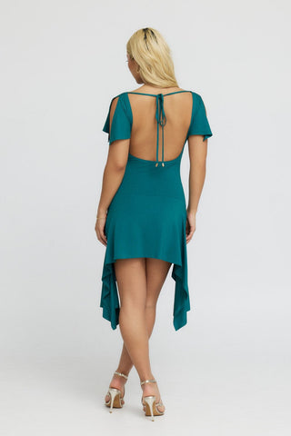 "Athena" Asymmetrical Backless Mini Dress