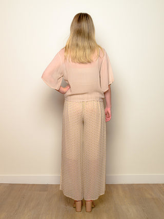 V-Neck "Nude Serenity" Top with Sleeves