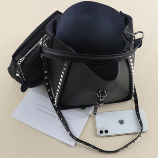 Inka Studded Bag - Gunmetal Black Inka Bucket Bag