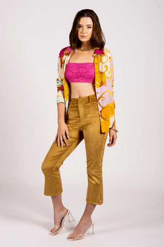 Why Mary "Romancing Resort" Hot Pink Lace Crop Top