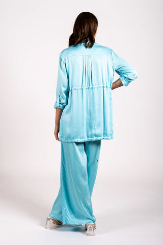 Why Mary "Keeping It Kool" Aquamarine Blue Lightweight Parker Jacket