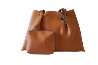 Kesa + Konc Vegan Leather Shoulder Bag / Miha / Tan