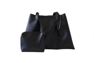 Kesa + Konc Vegan Leather Shoulder Bag / Miha / Black