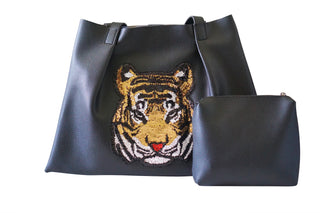 Kesa + Konc Vegan Leather Shoulder Bag / Miha Tiger / Black