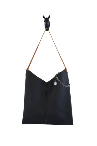 Kesa + Konc Vegan Leather Black Talin Tote Bag