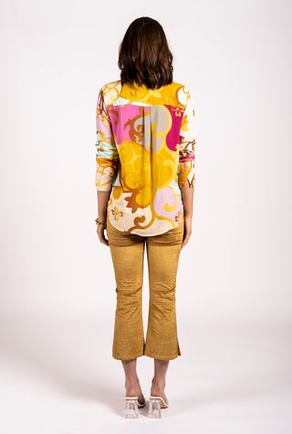 Why Mary "Made For Joy" Printed Shirt Blouse