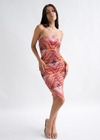 Why Mary 'Kala' strapless printed dress