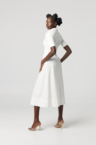 The "Kate" Shirt Dress White