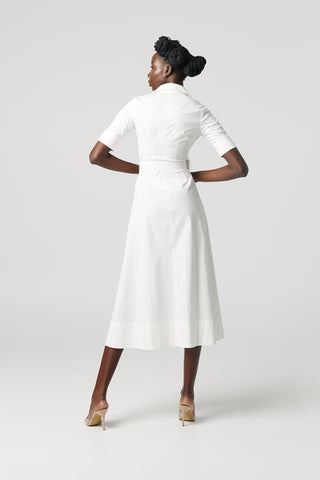 The "Kate" Shirt Dress White