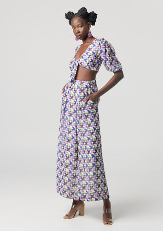 Floral Print Culotte Pants - Kaleidoscope