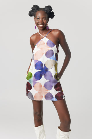 Sixties Print Shift Mini Dress - Yve