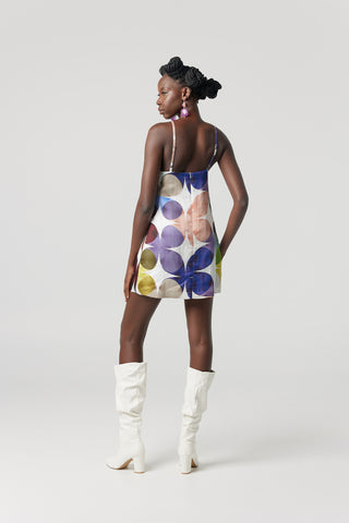 Sixties Print Shift Mini Dress - Yve