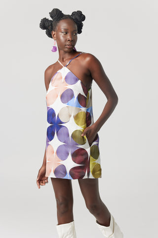 Sixties Print Shift Mini Dress - Yve